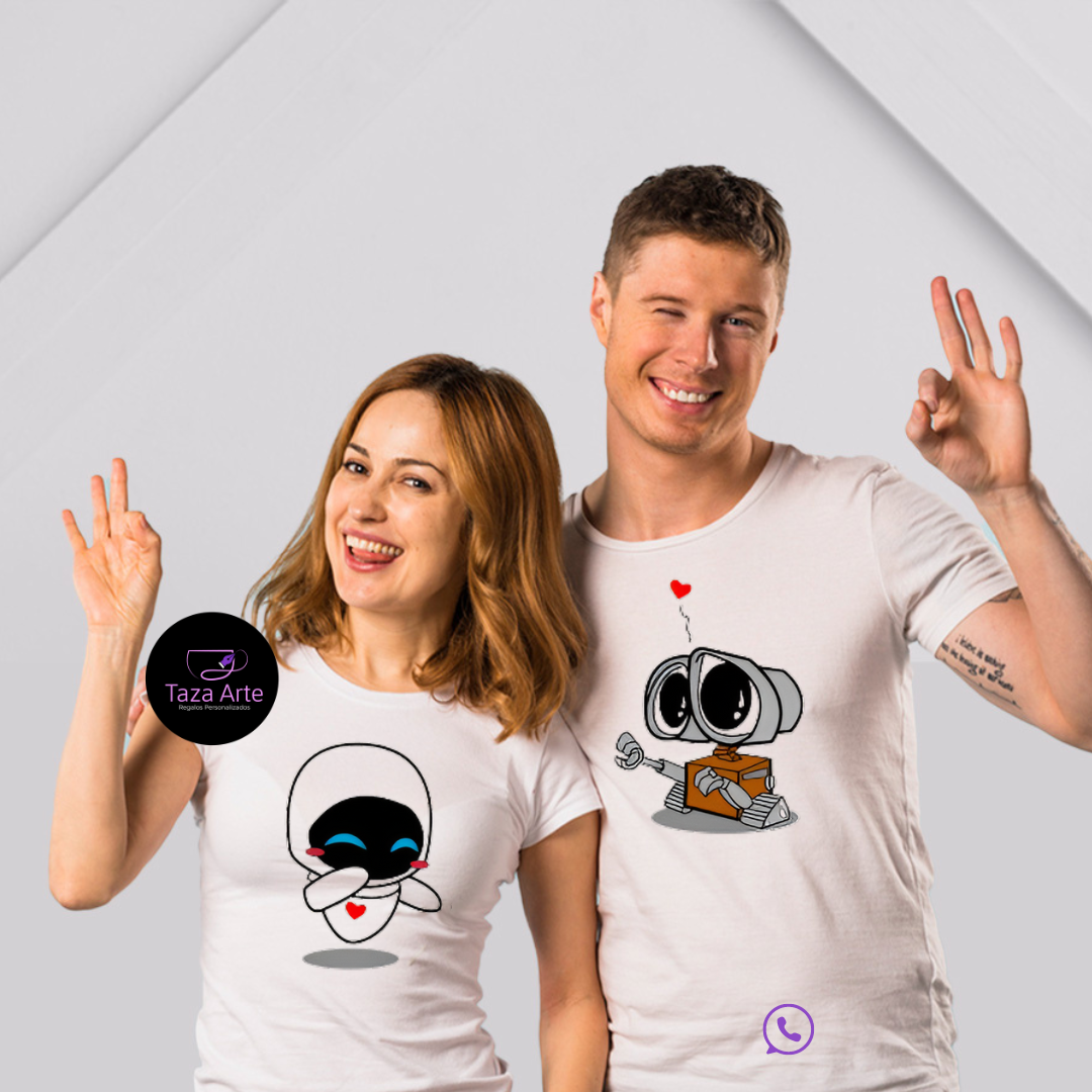 Camisetas blancas para parejas personalizadas en bogota