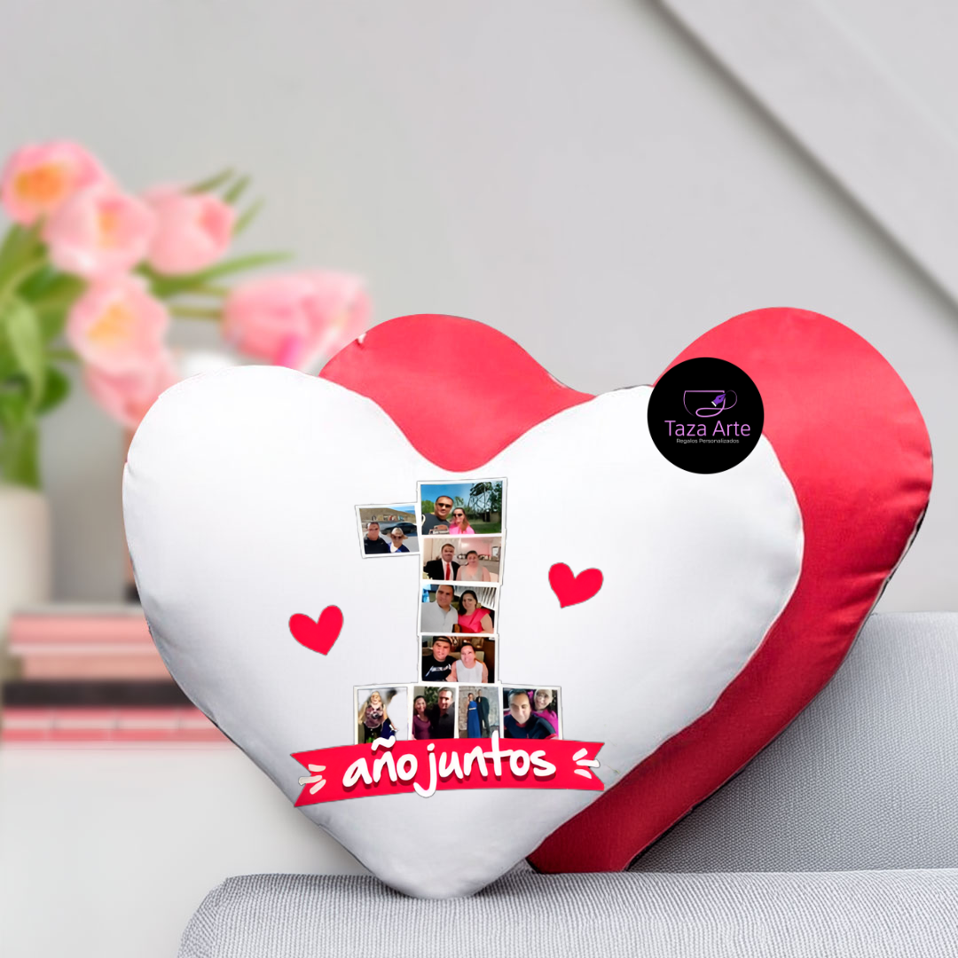 Cojin corazon pareja personalizado en bogota
