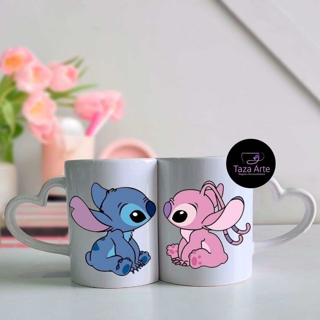 Mug pareja personalizado stitch en bogota
