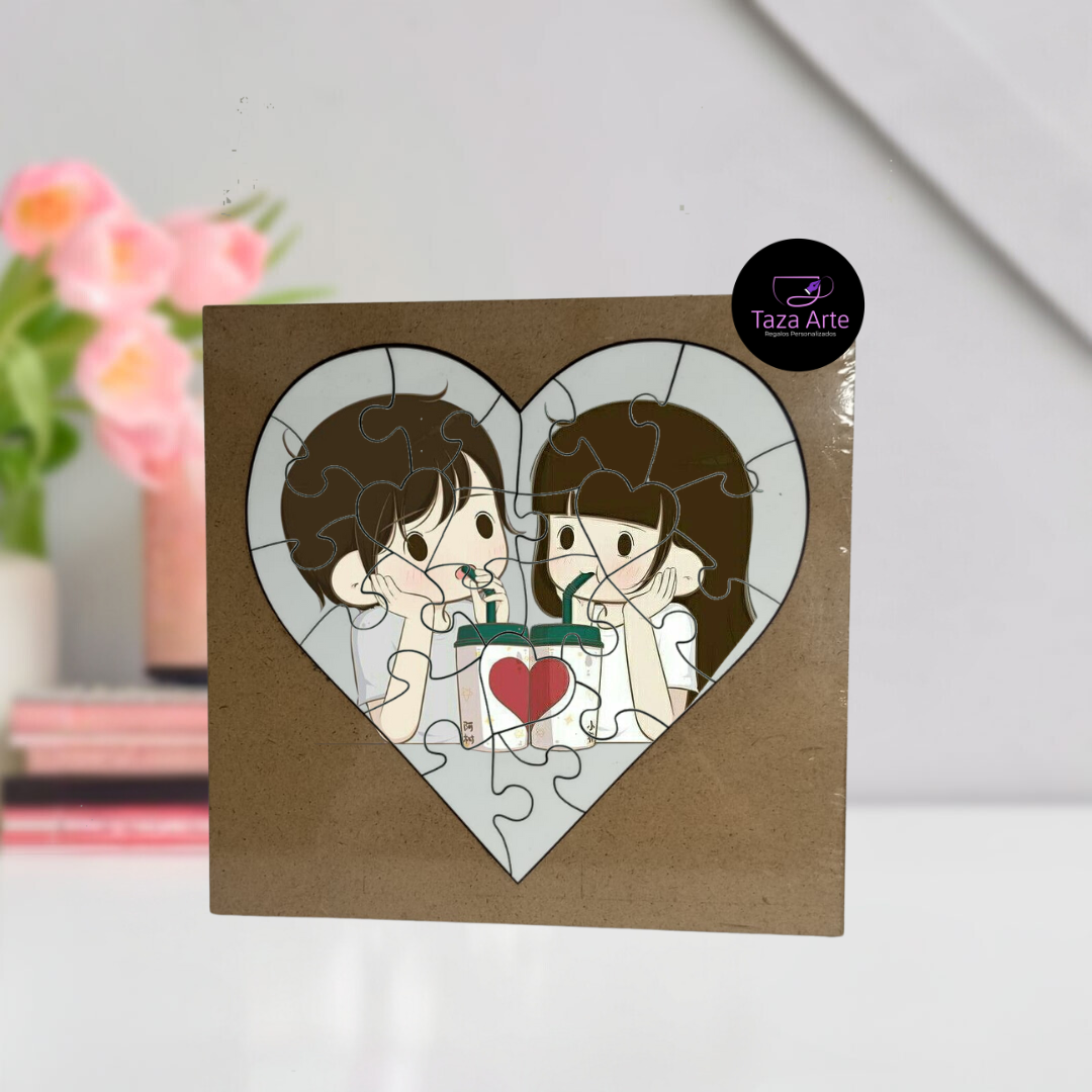 Rompecabezas corazon pareja personalizado en bogota